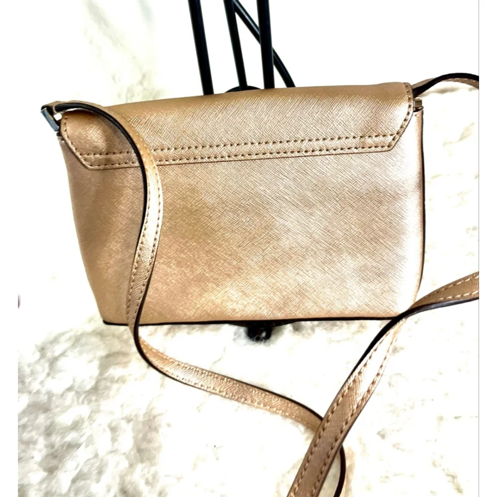 Kate Spade New York Womens Rose Gold Newbury Lane Sally Saffiano Crossbody Bag